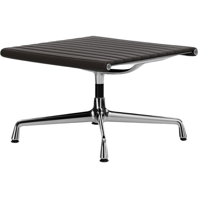 Vitra - Aluminium Chair - EA 125 - Kruk - verchroomd - Leder - chocolade - 4 - 6 Wochen