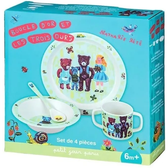 4-delig goudlokje servies Petit Jour