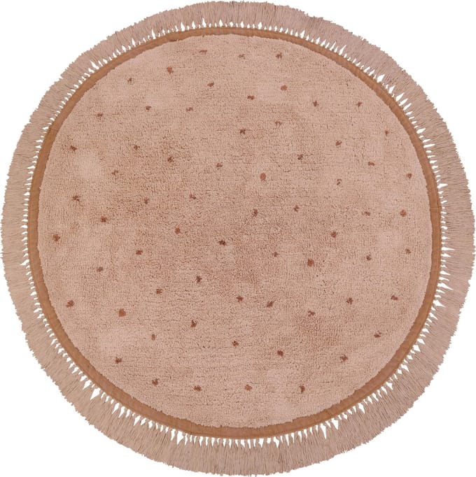 Tapis Petit Juul Dot Vloerkleed Pink 130 x 130 cm