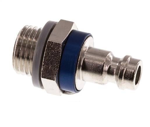 Vernikkeld Messing DN 5 Blauw Luchtkoppeling Insteeknippel G 1/4 inch Buitendraad - CLP5-M-BN-BLU-014