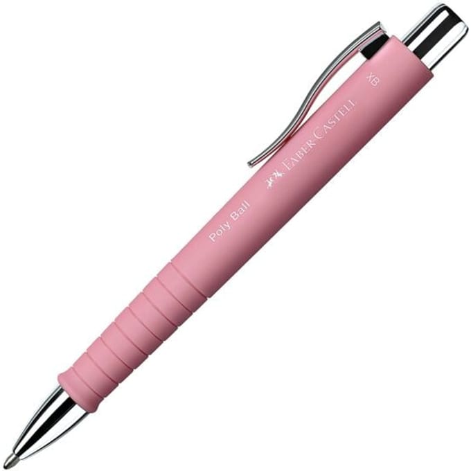 Faber-Castell intrekbare balpen Poly Ball XB, XB-Mine, XB-Mine,rosé