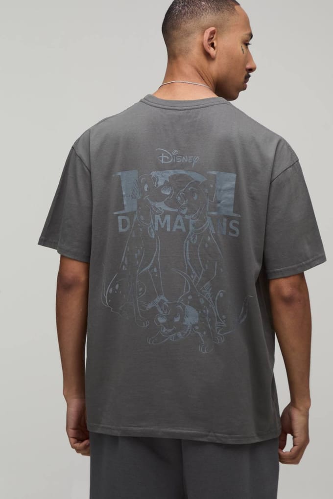 Oversized 101 Dalmatiërs Licentie Print T-shirt | Charcoal | Size Small