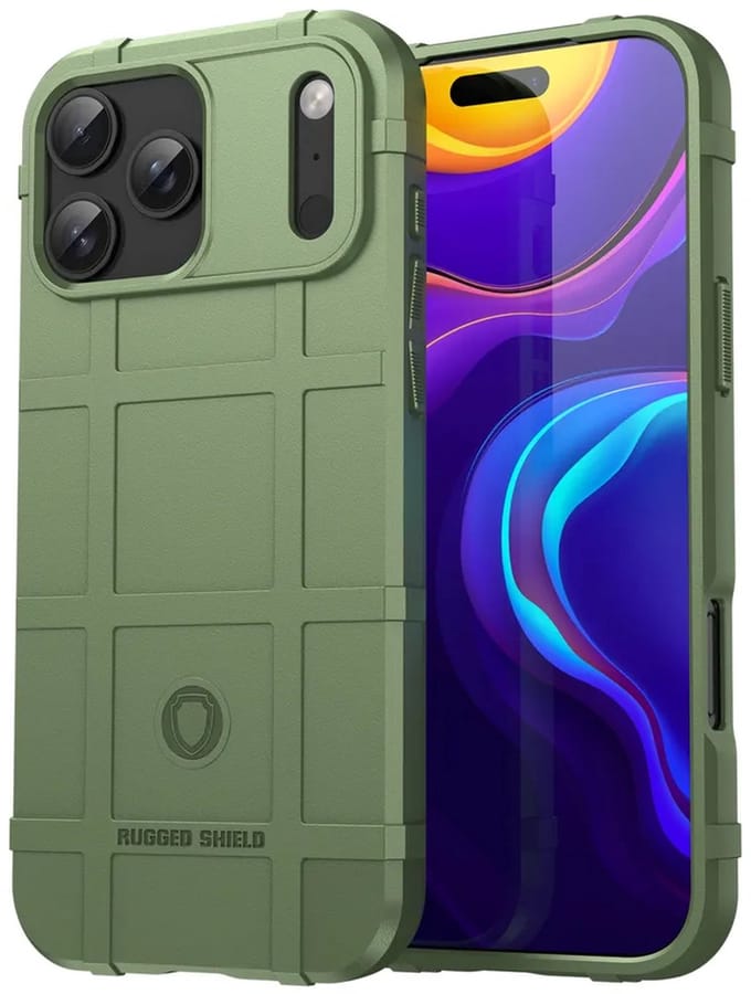 MobyDefend Hoesje - Geschikt voor iPhone 17 Pro Max - Rugged Shield TPU Backcover - Groen