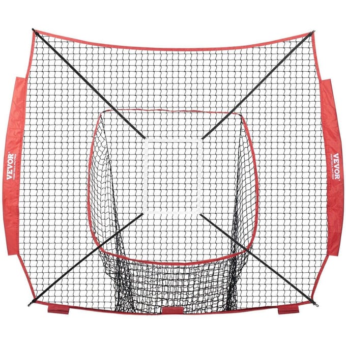 7x7 ft Honkbal Softbal Oefennet, Draagbaar Honkbal Trainingsnet voor Slag Oefenen Vangen Pitchen, Backstop Honkbaluitrusting Trainingshulpmiddelen
