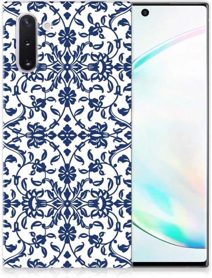 Back Cover voor Samsung Galaxy Note 10 TPU Case Flower Blue