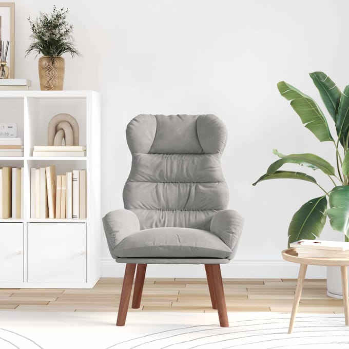 vidaXL - Fauteuil - Lichtgrijs - 69 - x - 74 - x - 93 - cm - Fluweel