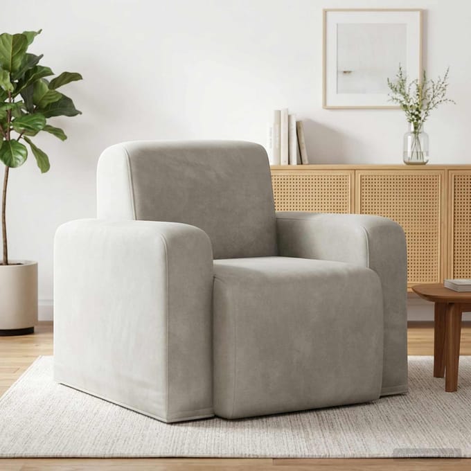 vidaXL - Fauteuil - Crèmekleurig - fluweel