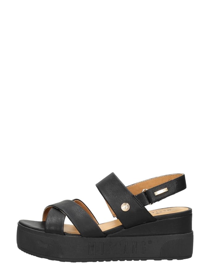 Mustang Sandalen Plat Sandalen Plat - zwart - Maat 42