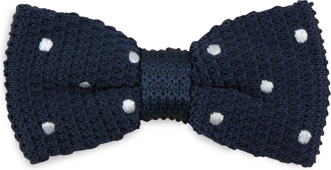 We Love Ties - Strikken - Strik Dotted Dandy - marineblauw / wit