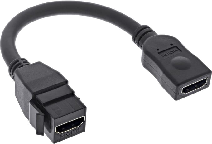 HDMI Keystone module - HDMI (v) | HDMI2.0 (4K 60Hz + HDR) | zwart | 0,20 meter
