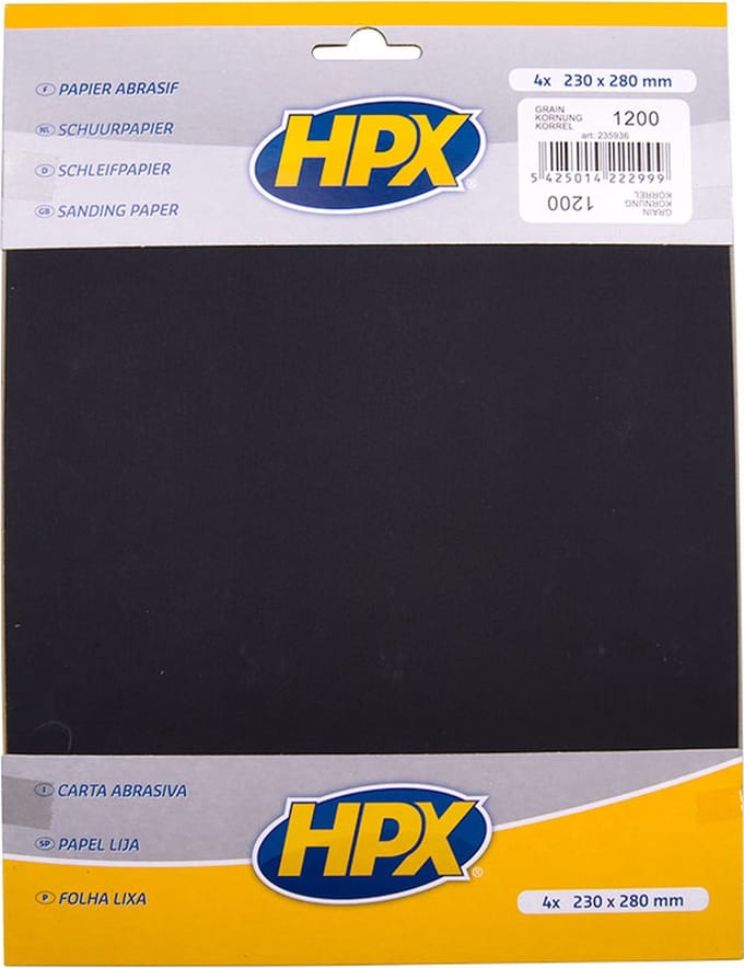 HPX Waterproof Schuurpapier 230x280mm vellen - 4 stuks-P1200