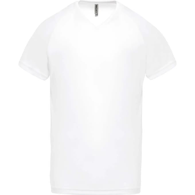 Herensportshirt 'Proact' met V-hals White - S