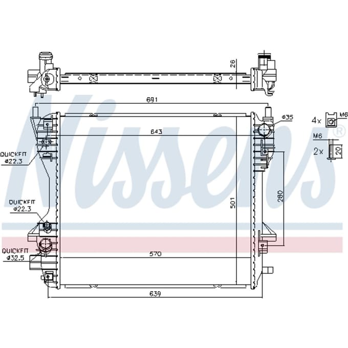Radiator, motorkoeling NISSENS 66709
