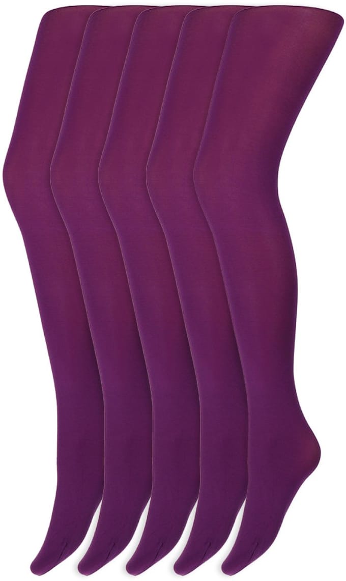 Gekleurde Panty’S | Micro | 60 Denier | Merk: Marianne | Maat: S T/M Xxl | Kleur: Paars | 5 Paar