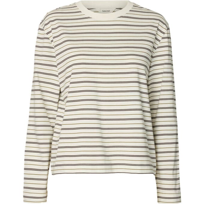 boxy fit shirt met lange mouwen van pure katoen model 'ESSENTIAL'