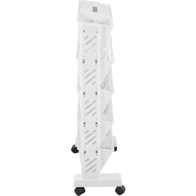Witte Opbergorganizer Plank Verwijderbare Plastic Verplaatsbare Boekenplank voor Thuisstudeerkamer 5 Laags white