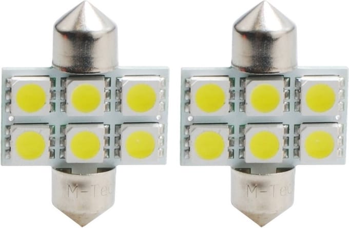 C5W 31mm autolamp 2 stuks wit | LED festoon SV8.5 1.44W - 12V DC