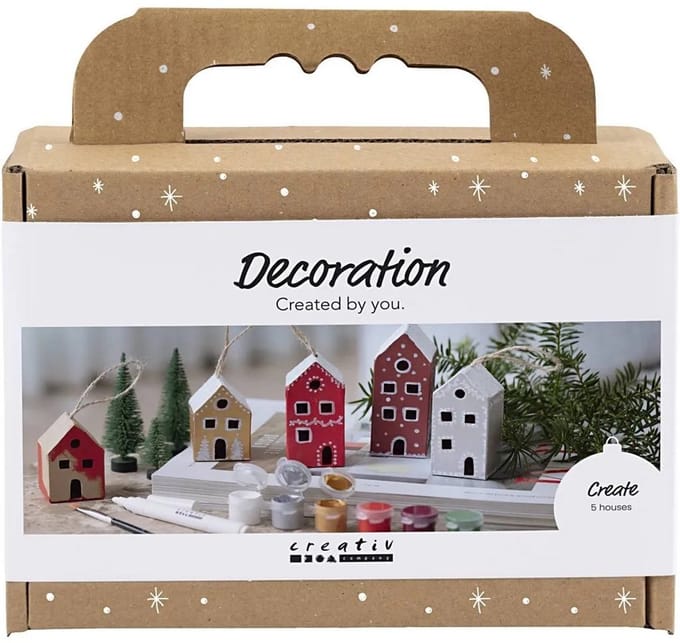 Creativ Company Mini Hobbyset Decoratie Huizen Kerst verf