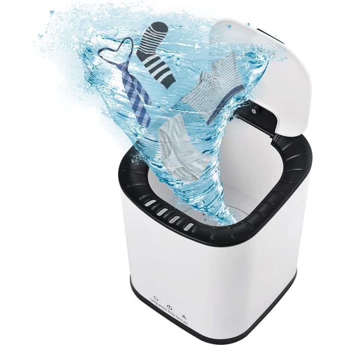 Draagbare wasmachine voor ondergoed, ondergoed, sokken, 2L capaciteit, mini-wasmachine, turbine EU Plug wit