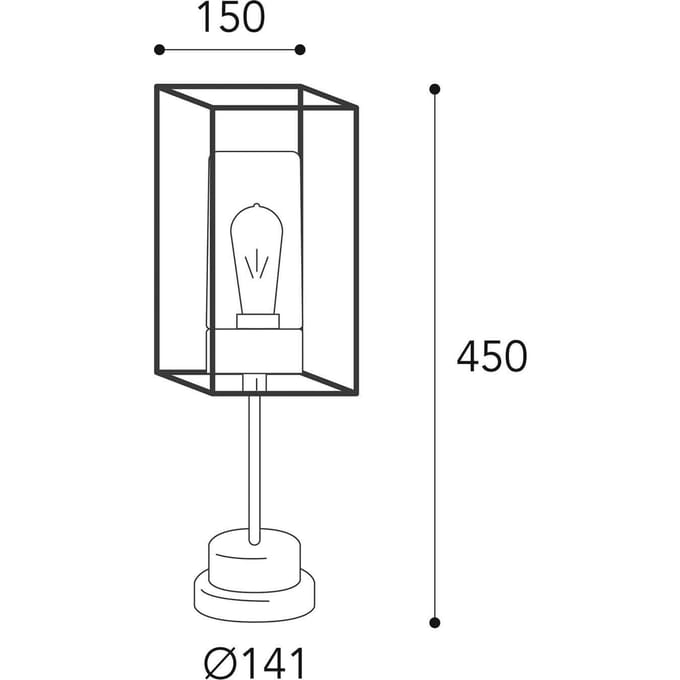 Moretti Luce Sokkellamp Cubic³ 3369 messing antiek/opaal
