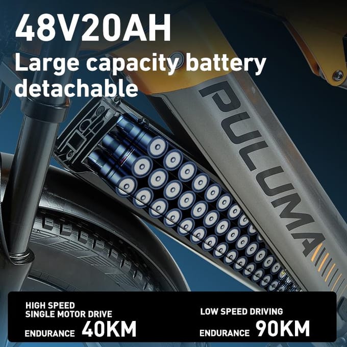PULUMA PH003 Dual Motor Electric bike 48V 20AH Battery geel