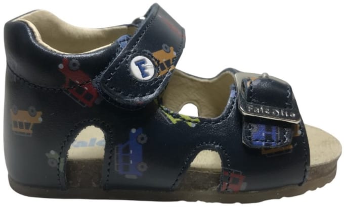 Falcotto - Bea - Mt 21 - velcro gesp lederen sandalen - jeeps - navy/multi