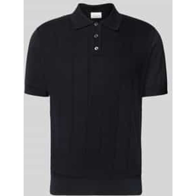 Profuomo Poloshirt Drop Needle Structure Donkerblauw (navy) - Maat L - Heren