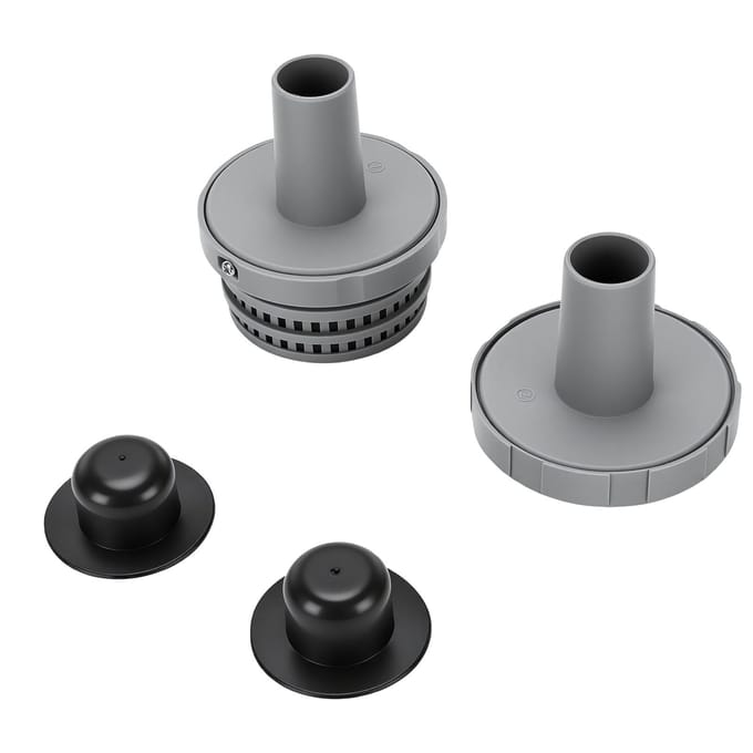 Zwembadmondstuk Connector Kit Grijs Zwembad Inlaatmondstuk Uitlaat Zeef Roostergat Plug 1,25 inch Set