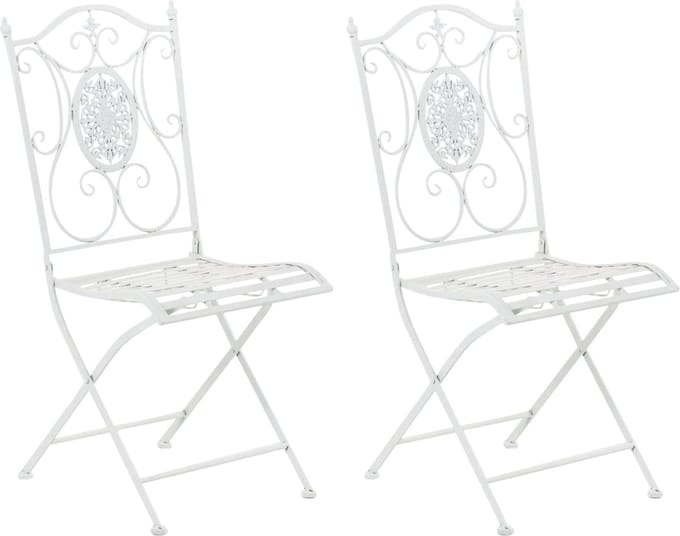 CLP Sibell Set van 2 tuinstoelen - Opvouwbaar wit