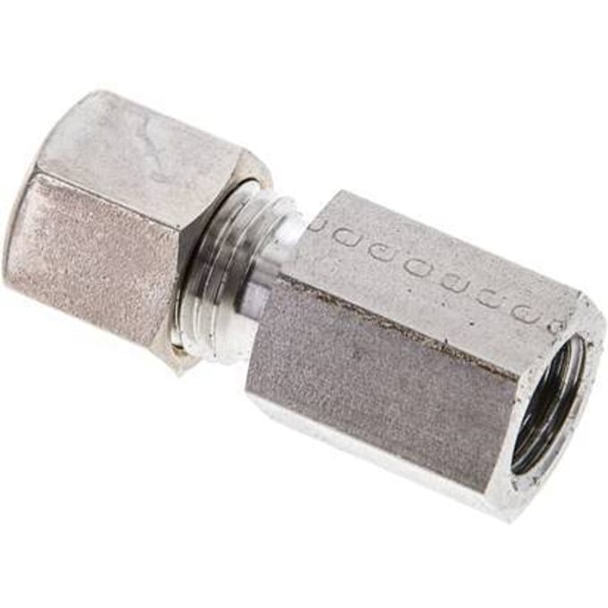 8L & M12x1.5 RVS Rechte Knelfitting Binnendraad 315bar ISO 8434-1