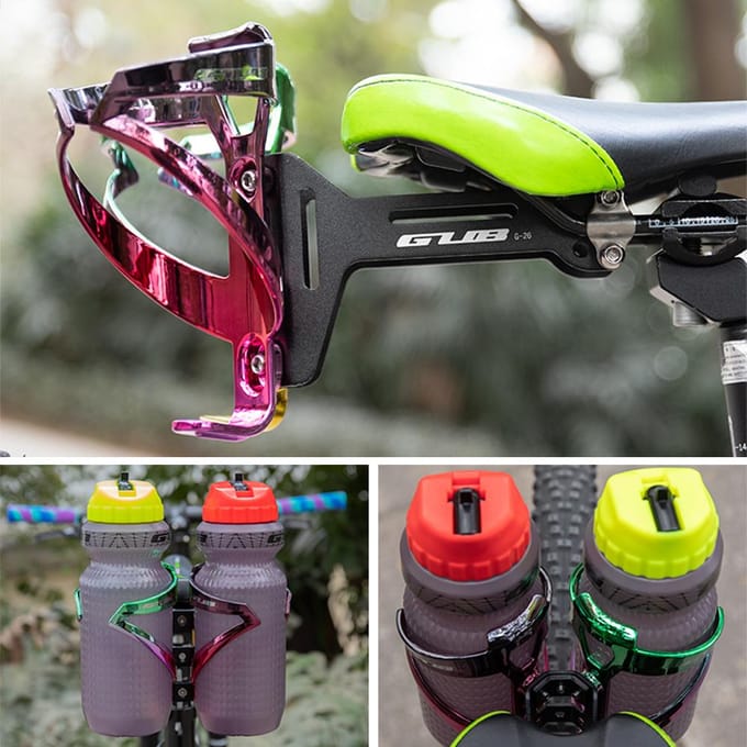 Fiets Dubbele Waterfleshouder Waterfleshouder Adapter Fietsfleshouder Houder Montage Clip zwart
