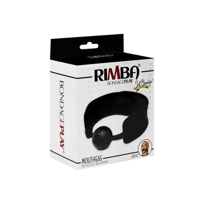Rimba - Comfortabele ball gag - Zwart - Verstelbaar