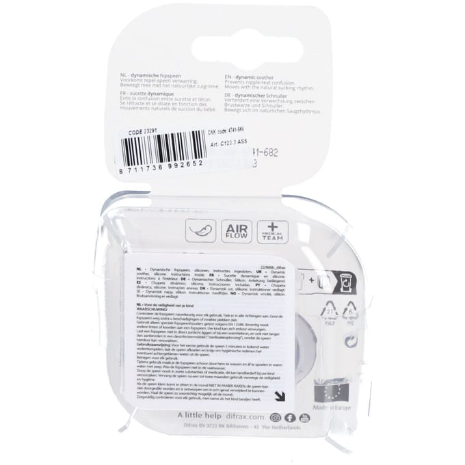 Difrax Dynamische Fopspeen Botanic 0-3 Maand (2 stuks)
