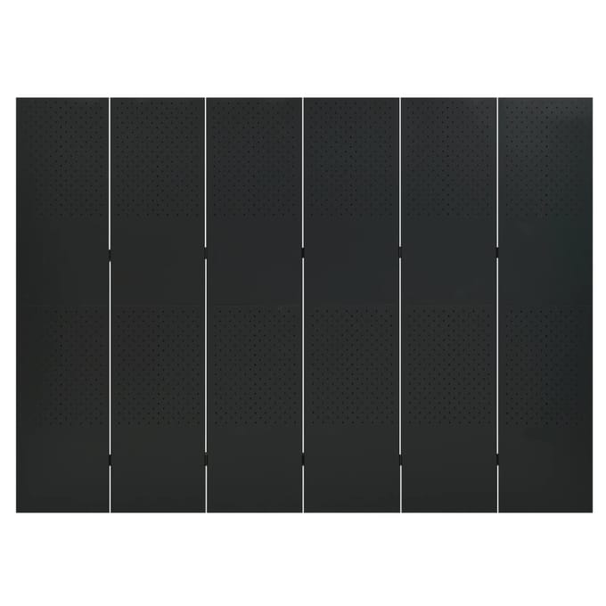 vidaXL - Kamerscherm - met - 6 - panelen - 240x180 - cm - staal - zwart