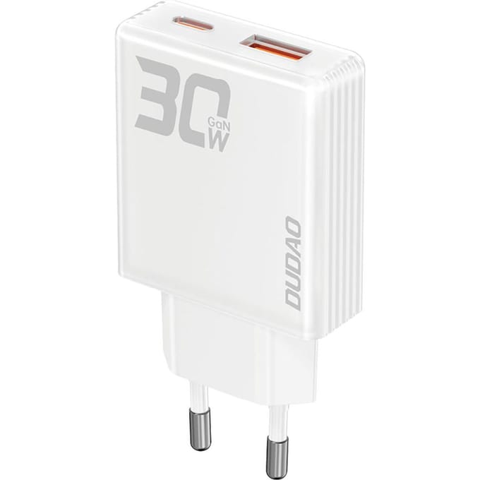 Dudao GaN A30EU 30W USB-A / USB-C Wall Charger - White