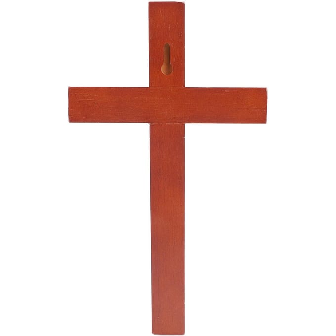 Houten Kruisbeeld Wanddecoratie 30cm Eenvoudig Glad Gepolijst Hout Wandhangend Kruisbeeld Rood rood