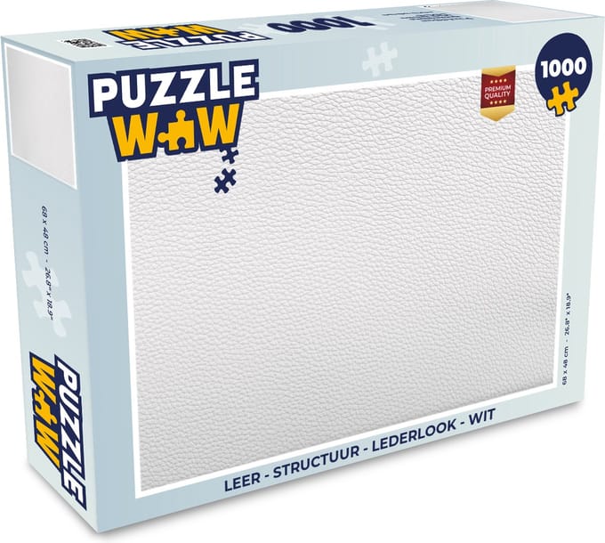 Puzzel Leer - Structuur - Lederlook - Wit - Legpuzzel - Puzzel 1000 stukjes volwassenen