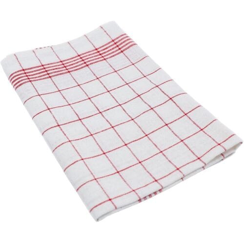 GGM Gastro (200 Stück) Geschirrtuch - 180g/m² - 50x70cm - Rotkariert Wit / Rood