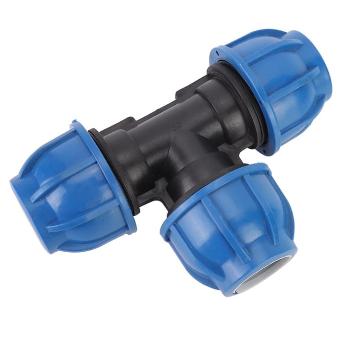 PE Plastic Waterleiding Fitting Accessoires 32mm T-stuk Connector voor Pijpaansluiting