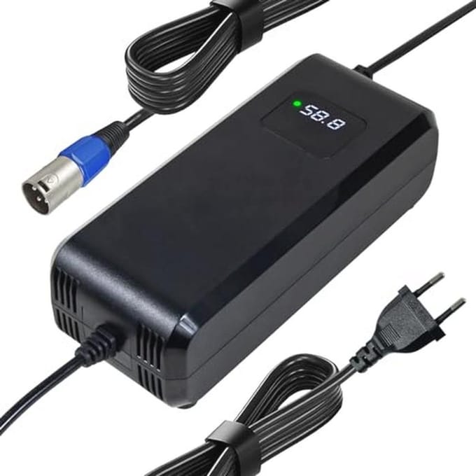 Universele Snellader 58,8V 4Amp voor E-bikes, Hoverboards en Elektrische Scooters