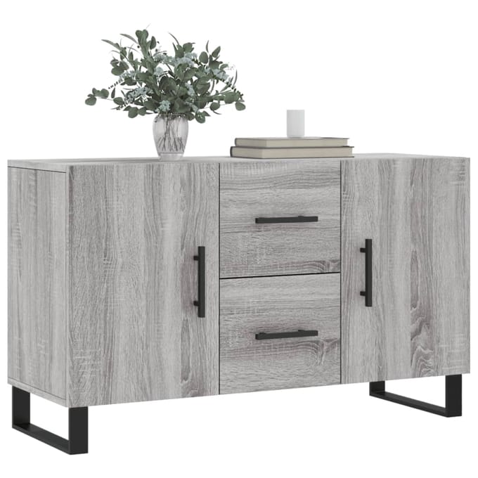 vidaXL - Dressoir - 100x36x60 - cm - bewerkt - hout - grijs - sonoma - eikenkleurig