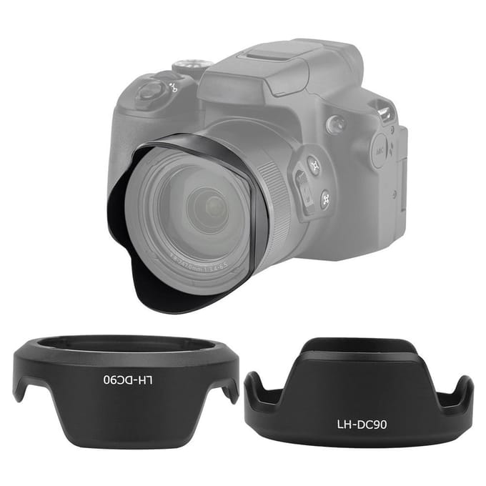 LHDC90 Plastic Zonnekap Vervanging voor Canon PowerShot SX60 SX70SH Camera black