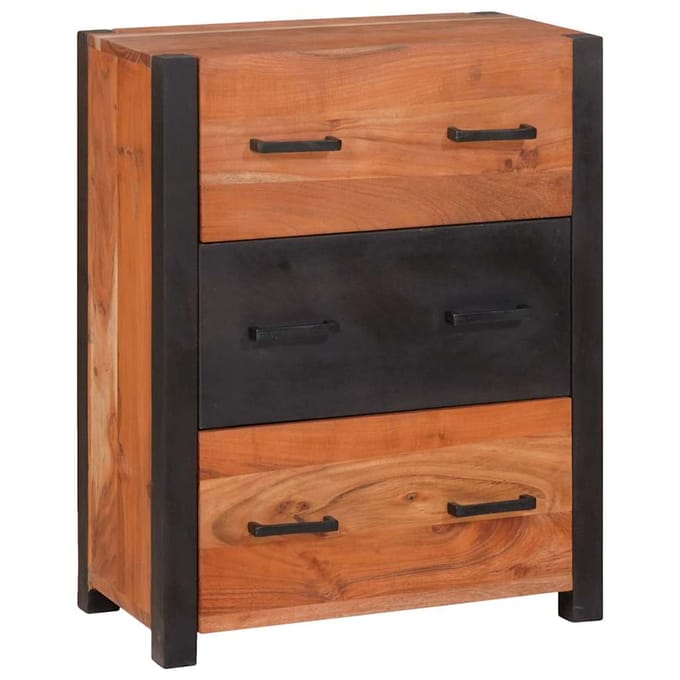 vidaXL - Dressoir - met - lade - Bruin - 55 - x - 30 - x - 75 - cm - Massief - Acacia - Hout