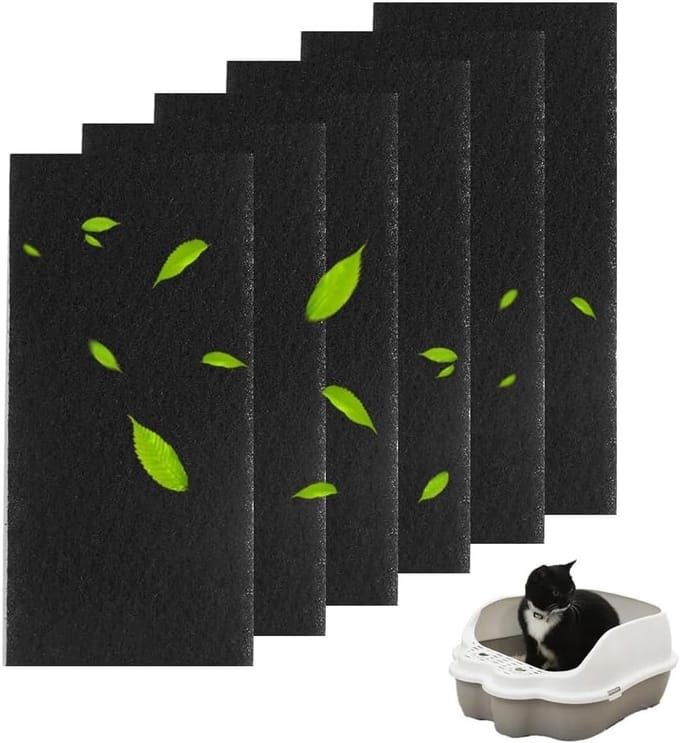Actieve koolstoffilters voor kattenbakken - Geurcontrole, compostcontainer en kattenbakvulling - 6 stuks