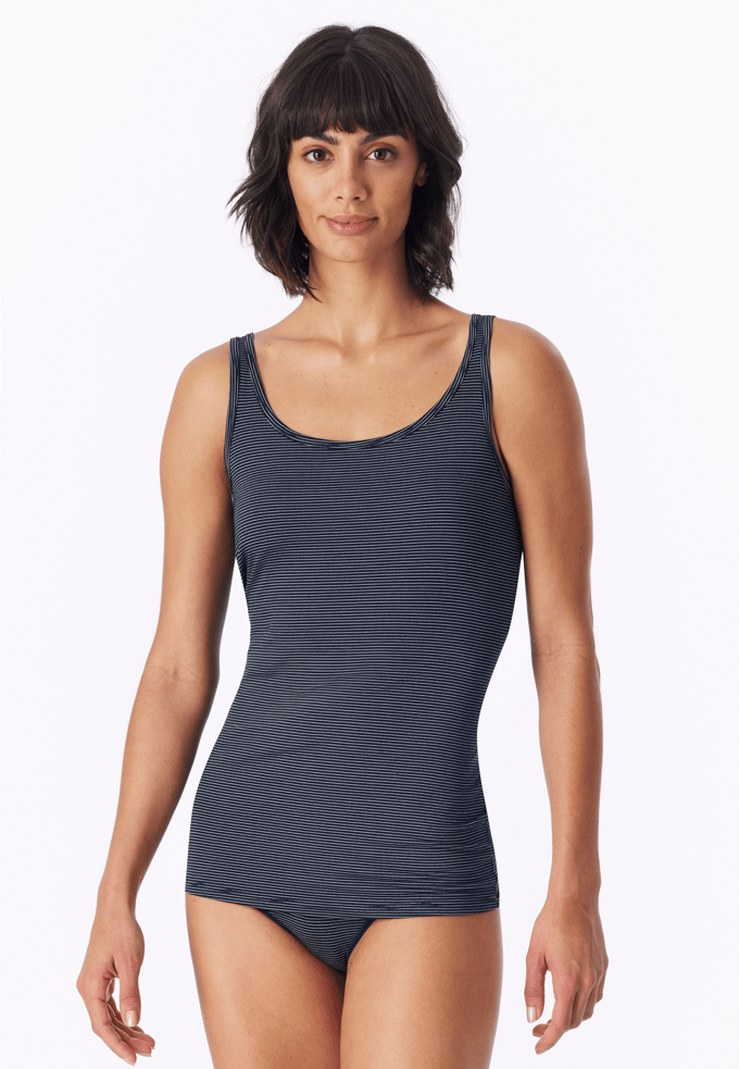 Schiesser Essentials Topje dames - 2 Pack 804 Blue - maat 42 (42) - Dames Volwassenen - Modal- 162896-804 -42