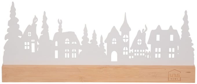 UNUS® Decoratieve staander huizenlandschap met bomen decoratie wit