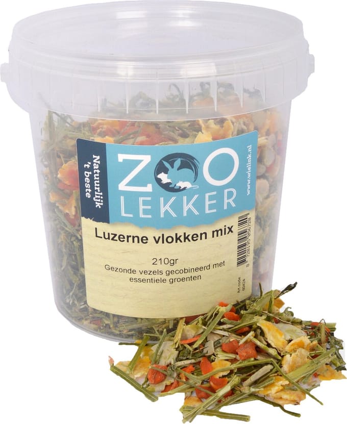 Zoolekker Luzerne vlokken mix 210gr