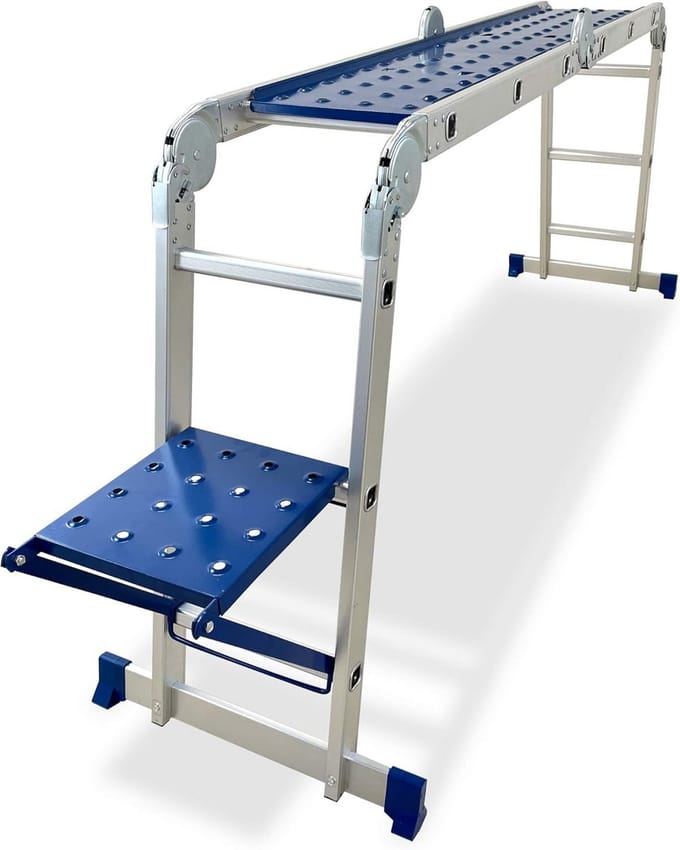 Multifunctionele aluminium laddervorm 3,5 m - 13 standen, werkplatform, EN131 CE-gecertificeerd, 150 kg belasting