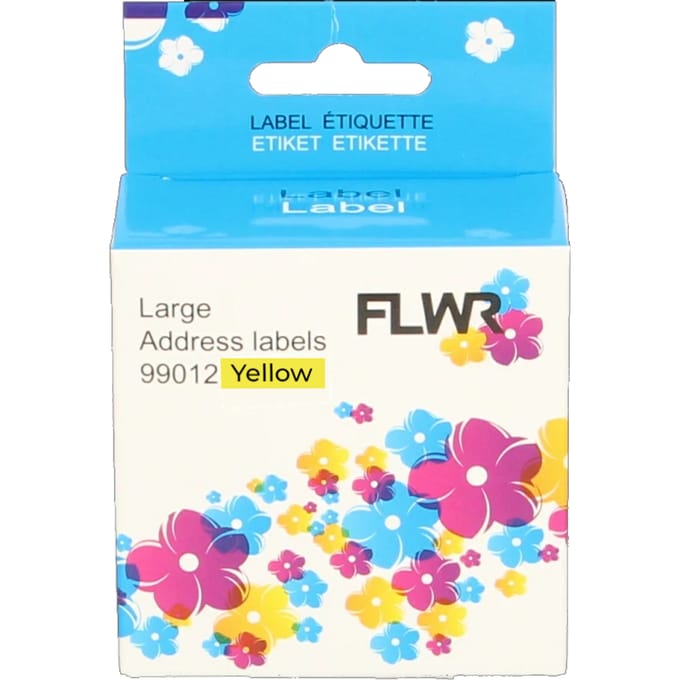 FLWR - Labels / Dymo 99012 adreslabel / geel / Geschikt voor Dymo