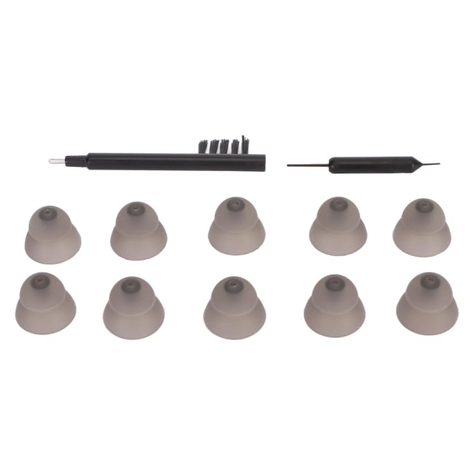 10 stuks Gehoorapparaat Vervangende Koepels Dubbele Lagen Geluidsversterker Oordopje Tip voor Resound Zwart L Large Size 12mm gray
